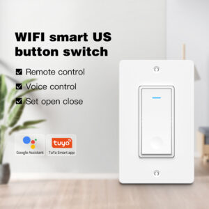 Tuya App Smart Switch, Single Pole, 2.4Ghz WiFi Smart Light Switch for Lights Works with Alexa and Google Home, Neutral Wire Required, Remote and Voice Control, No Hub Required