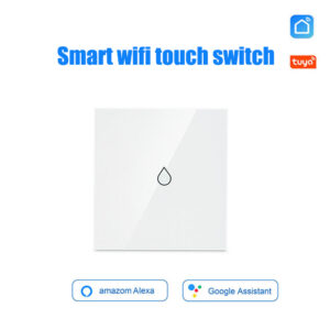 Tuya APP Smart WiFi Water Heater Switch, Voice Control Smart Touch Wall Switch with Timer, Compatible with Alexa and Google Home, Neutral Wire Required, EU standard, No Hub Required
