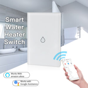 Tuya APP Wi-Fi Smart Touch Switch Timing Remote Voice Control Smart Water Heater Switch,Compatible with Alexa and Google Home,Neutral Wire Required, US standard, No Hub Required