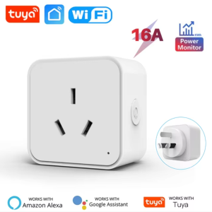 Tuya WiFi Smart Socket AU Plug Adapter 16A Outlet with Power monitoring Smart Life APP Timing Control Support Google Home Alexa