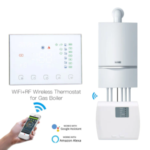 WiFi RF Programmable Thermostat Smart Wall-hung Temperature Controller Wireless RF Receiver for Water/ Electric/ Gas Boiler Floor Heating