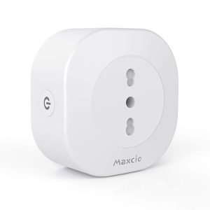 Alexa Presa Intelligente WiFi, Maxcio Smart Presa Italiana Compatibile con Alexa Echo e Google Home, Controllo Vocale, Controllo Maxcio APP, Funzione Timer, Energia Monitor, Non Richiesto Hub